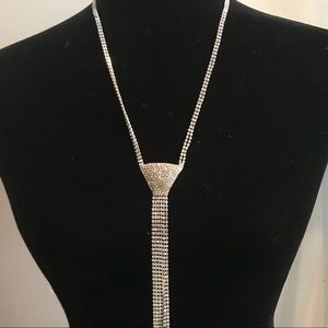 rhinestone necklace with center triangle pendant
